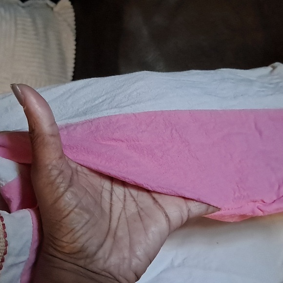 Veveret Embroidered Babydoll Shift Dress Mini Boho Hippie Linen Artsy Floral - Picture 6 of 10